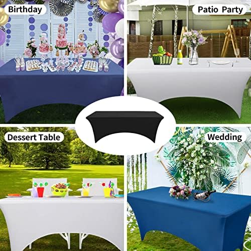 OutdoorLines Stretchy Light Gray Fitted Tablecloth for 4 Foot Table