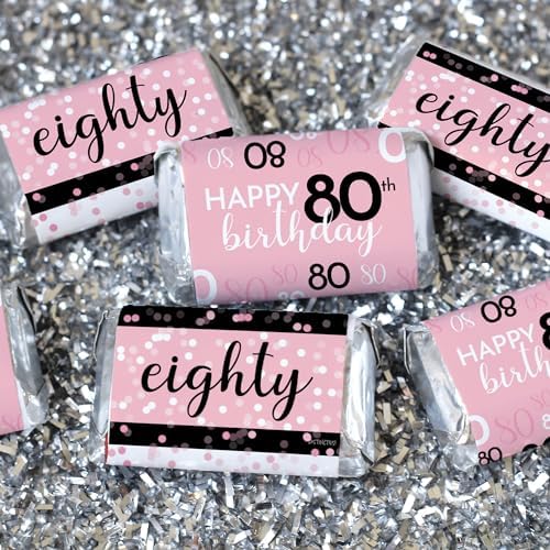 Distinctivs 80th Birthday Candy Bar Wrappers 42 Count