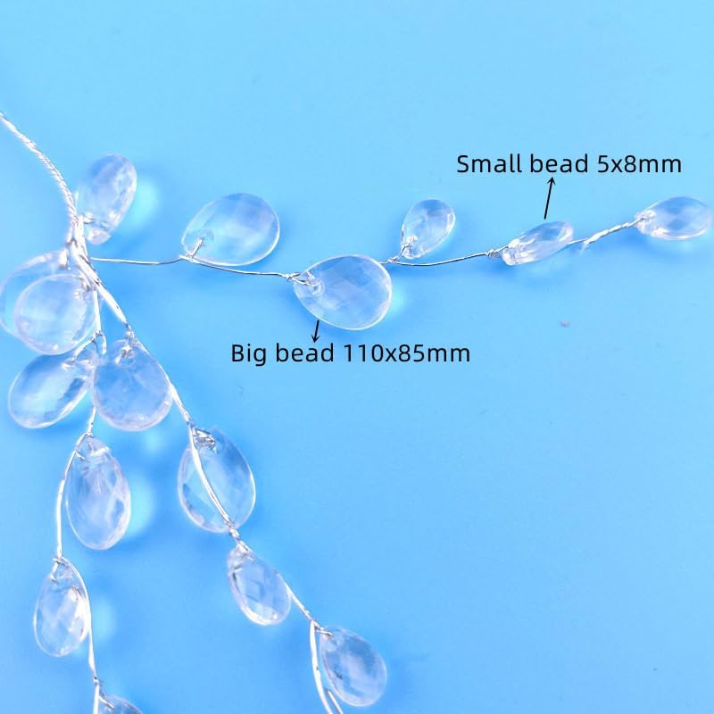 30pack Acrylic Drop Bead Floral Picks with Soft Stems