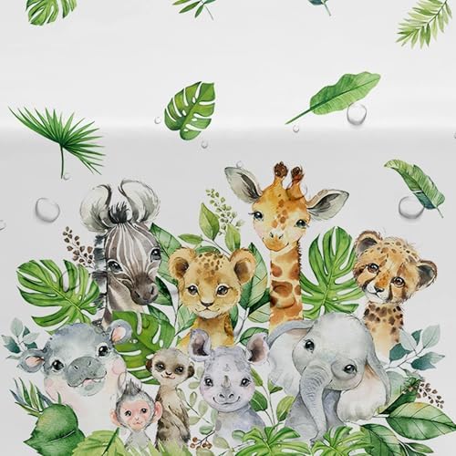 Jungle Party Tablecloth 3Pcs Disposable Safari Decorations