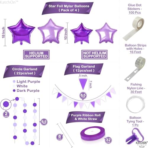KatchOn Purple Graduation Decorations Class of 2025 - Pack of 134