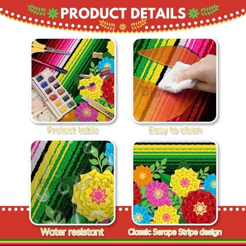Mexican Fiesta Plastic Tablecloth 54x108 Inch