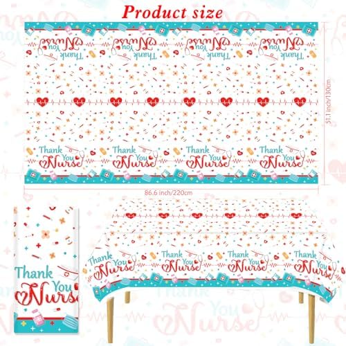HOWAF 3pcs Nurse Appreciation Tablecloth Set
