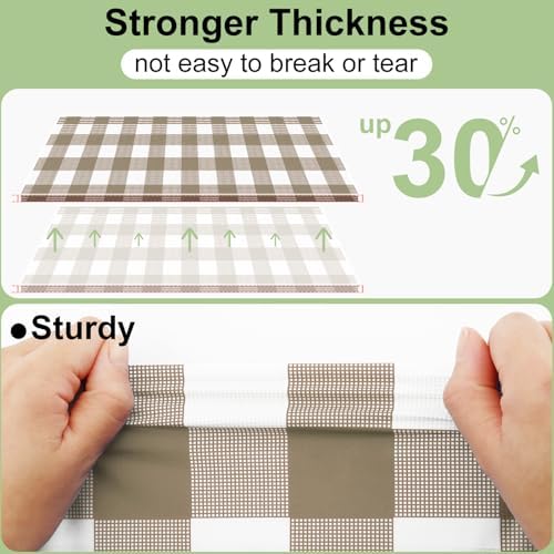 Misaya 20 Pack Buffalo Tablecloths 54x108 Inch Waterproof
