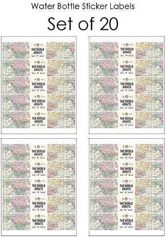 Big Dot of Happiness Travel Themed Water Bottle Stickers Set of 20