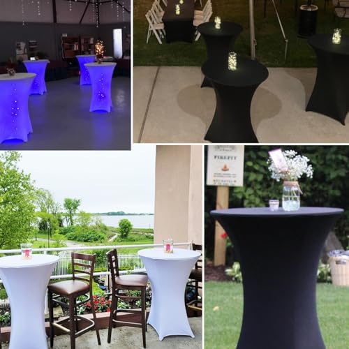 HAORUI Spandex Table Covers 2 Pack for Round Tables