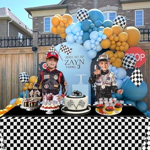 4 Pcs Racing Car Tablecloths for Birthday Party Decorations