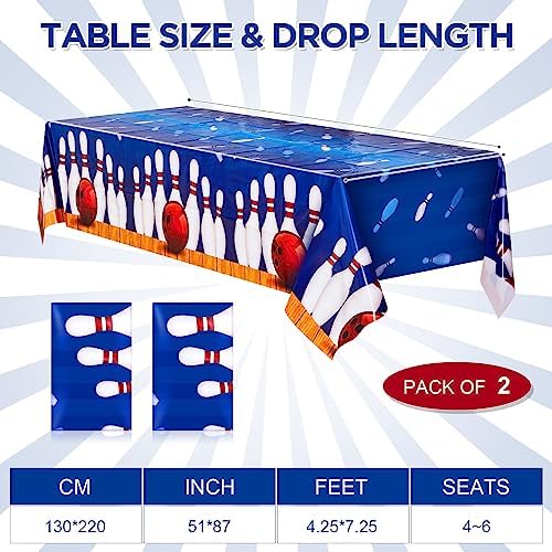 Preboun 2 Pcs Bowling Tablecloth 51x87 Inches