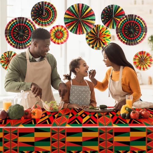 Frienda Juneteenth Party Decor Set with Fans and Tablecloths