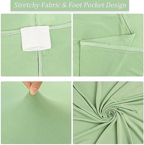4 Pack 6FT Spandex Table Cover for Folding Tables Sage Green