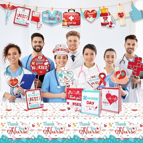 HOWAF 3pcs Nurse Appreciation Tablecloth Set
