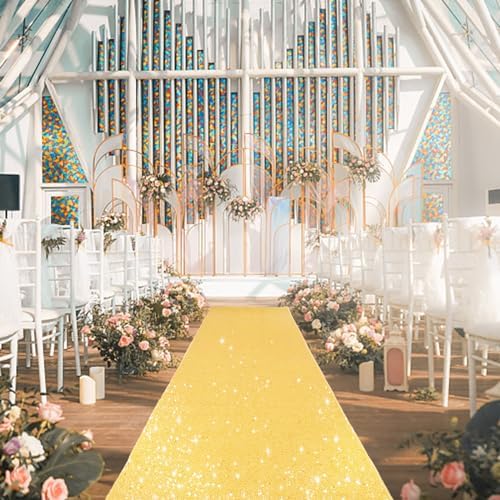 PartyDelight Gold Sequin Aisle Runner 2ft x 15ft