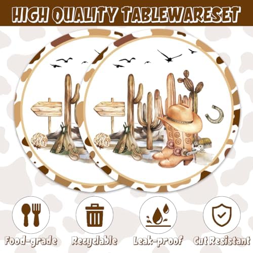 Generic Cowboy Party Supplies 40pcs Plates Napkins Kit