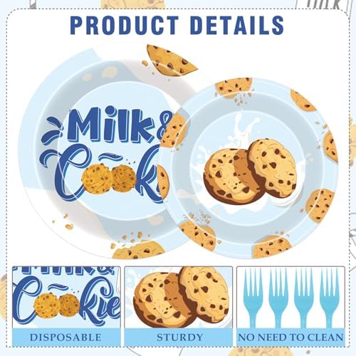 Milk Cookies Party Supplies 96 Pcs Birthday Decor Set