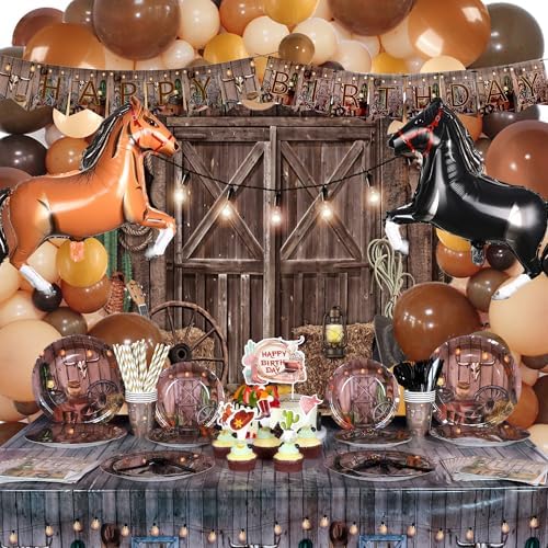 Western Cowboy Birthday Party Decor Supplies Set