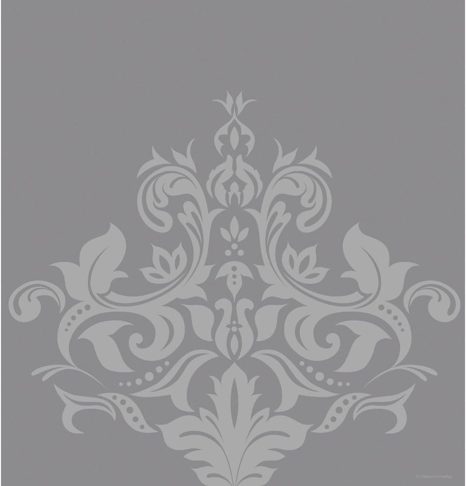 Creative Converting Border Print Plastic Tablecover Silver Anniversary