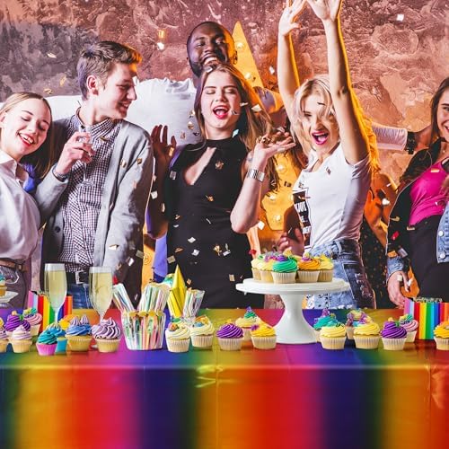 1 Piece Tie Dye Rainbow Tablecloth 54x72 Inch