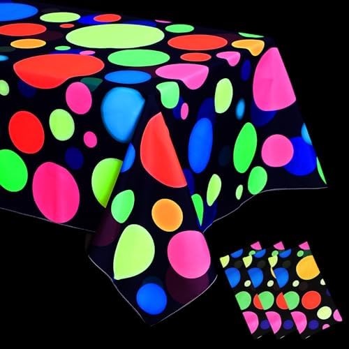 Haull 108 x 54 Inches Neon Tablecloth Glow in the Dark Backdrop