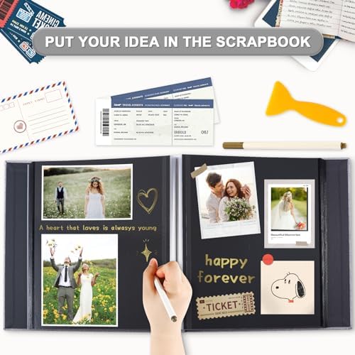 Self Adhesive Photo Album Black Pages 60 Page Scrapbook