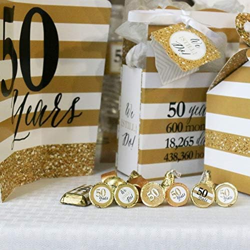 Big Dot of Happiness 50th Wedding Anniversary Round Candy Stickers