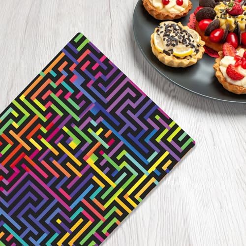 Junliang Neon Maze Tablecloths for Parties and Events