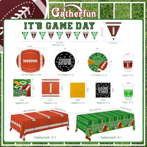 Football Party Supplies Kit for 24 Guests