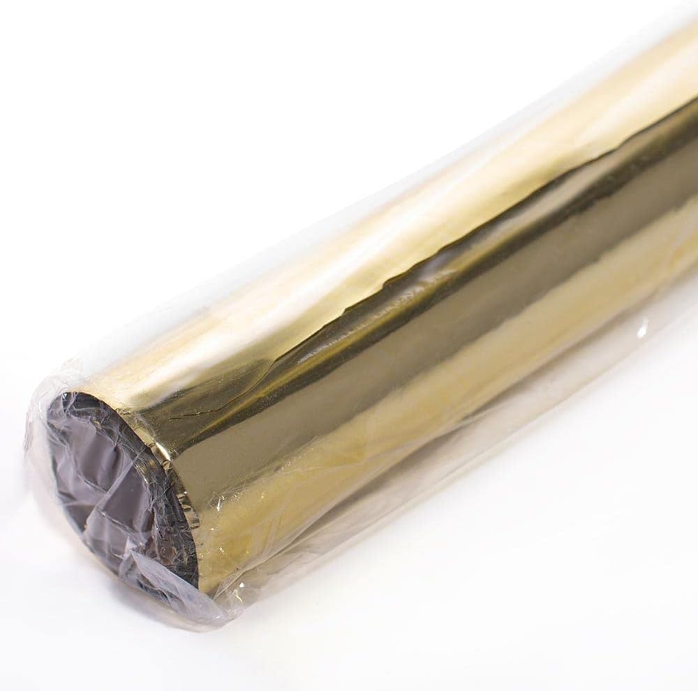 TCDesignerProducts Gold Shiny Metallic PVC Table Cover Roll