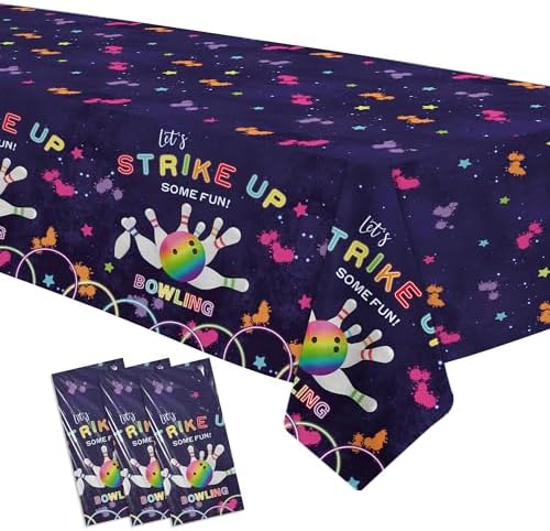 Bowling Party Tablecloth 3 Pack 86x55 Inches