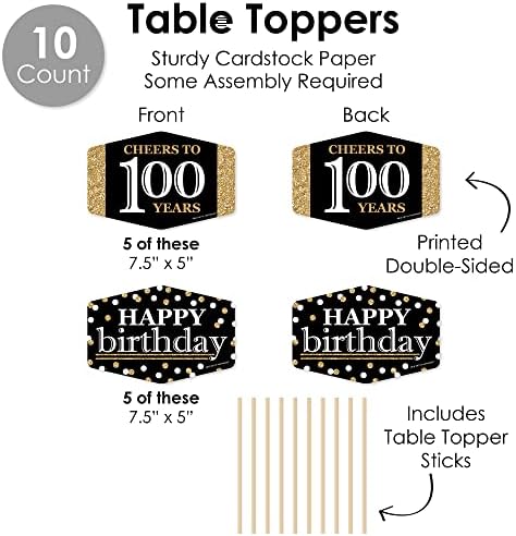 Big Dot of Happiness 100th Birthday Gold Decor Pack