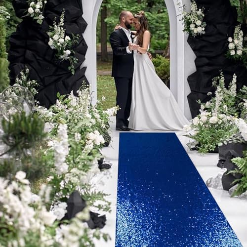 PartyDelight Sequin Aisle Runner Navy Blue 2ft x 15ft