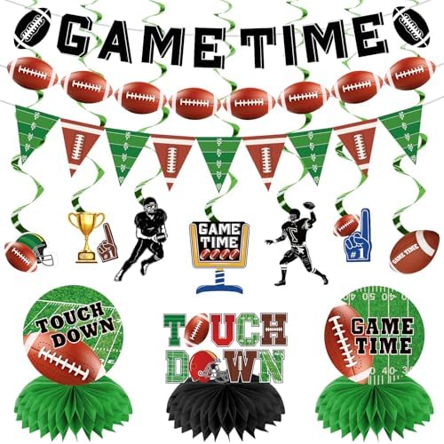 Football Party Decorations Kit for Birthday and Tailgate Parties