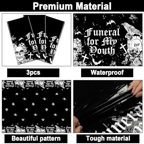 3 Pcs Death to My 20s Tablecloth Decorations