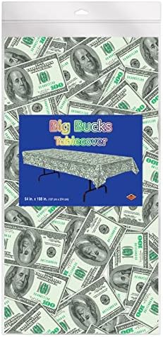 Beistle Big Bucks Rectangular Table Cover Casino Theme
