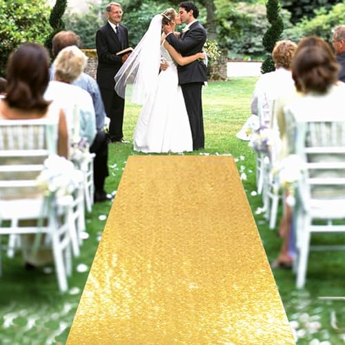 PartyDelight Gold Sequin Aisle Runner 2ft x 15ft