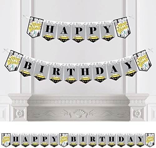 NYC Cityscape Birthday Bunting Banner Decor