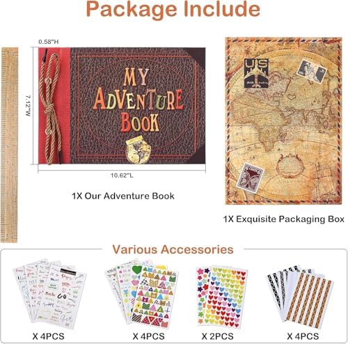 Adventure Book Diary Photo Scrapbook for Couples Travel Wedding Gift