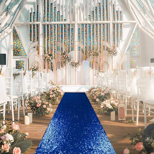 PartyDelight Sequin Aisle Runner Navy Blue 2ft x 15ft