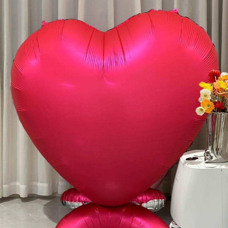 NiuN Large Heart Foil Balloon Set 2pcs 66inch Red Heart Balloons