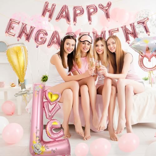 Happy Engagement Balloons Decor Set for Parties