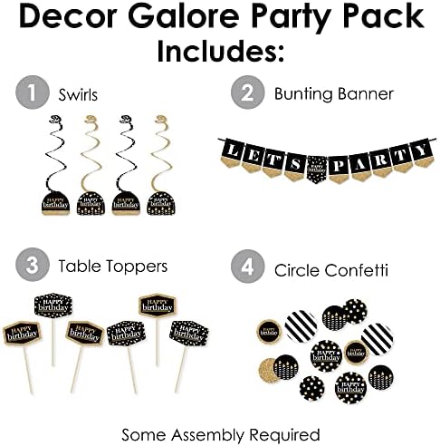 Big Dot of Happiness Adult Happy Birthday - Gold Party Pack