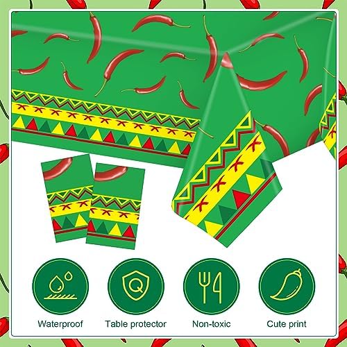 2 Pcs Chili Pepper Tablecovers Cinco De Mayo Decorations