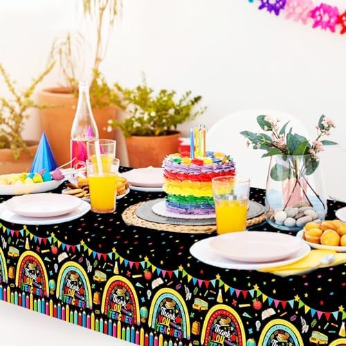 YVAINE 3 Piece Teachers Appreciation Tablecloths