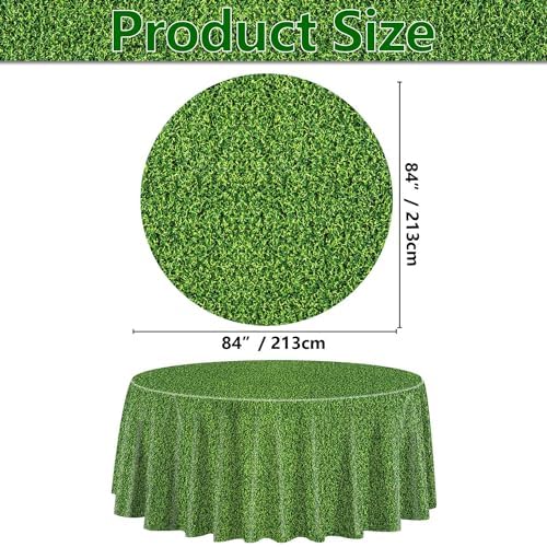 9 Pcs Green Grass Tablecovers Soccer Party Decorations 84x84 Inch