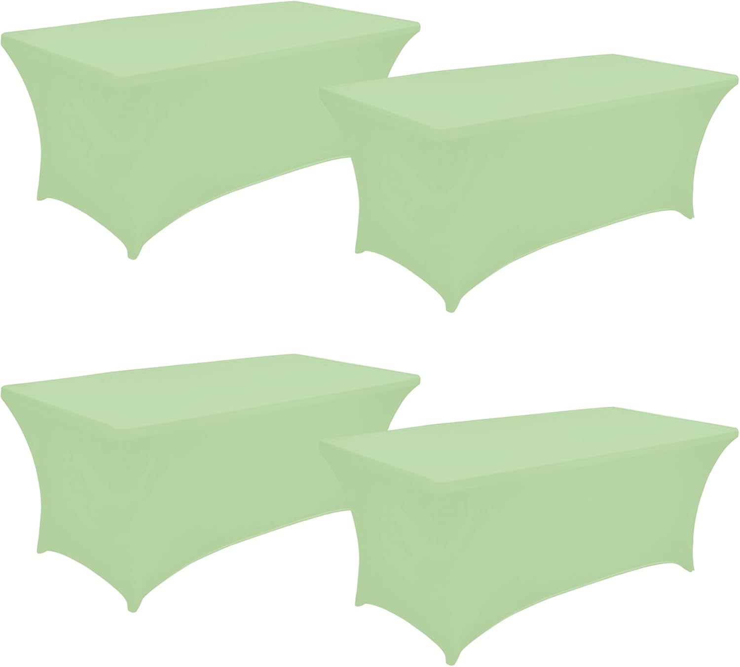 4 Pack 6FT Spandex Table Cover for Folding Tables Sage Green
