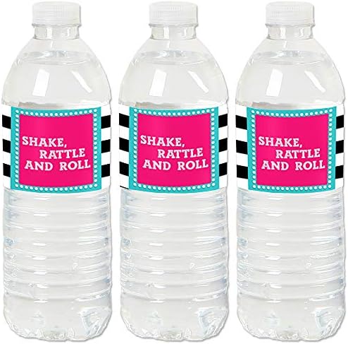 50s Sock Hop Water Bottle Sticker Labels Set of 20