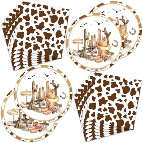 Generic Cowboy Party Supplies 40pcs Plates Napkins Kit