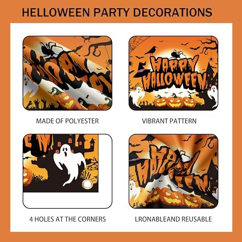 Halloween Party Decorations Set with Backdrop Balloons and Banner