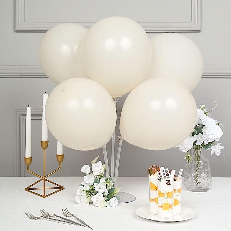 25pcs 12-Inch Beige Matte Latex Balloons for Parties