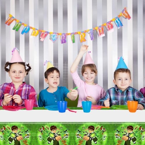 2 Pack Ben Birthday Plastic Table Covers for Kids