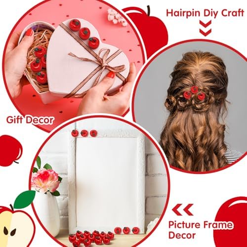 Daifunli 60 Mini Resin Apples for Crafts and Decor